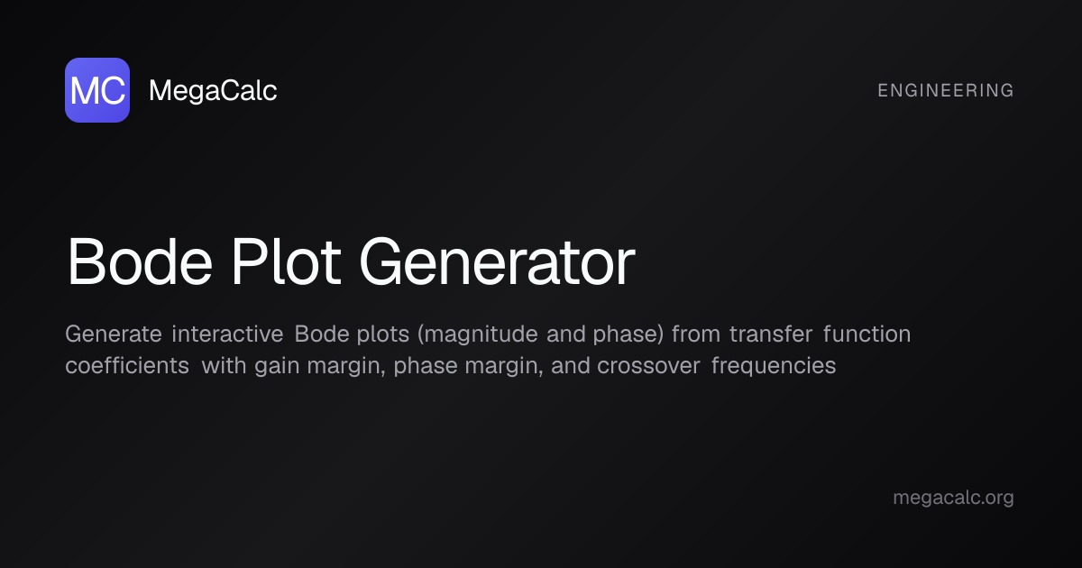 Bode Plot Generator Calculator — Free Online with Formula & Steps ...
