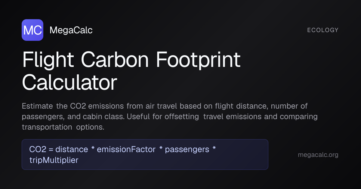 Flight Carbon Footprint Calculator — Free | MegaCalc