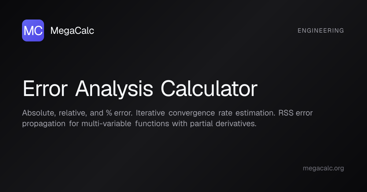Error Analysis Calculator — Free with Formula | MegaCalc