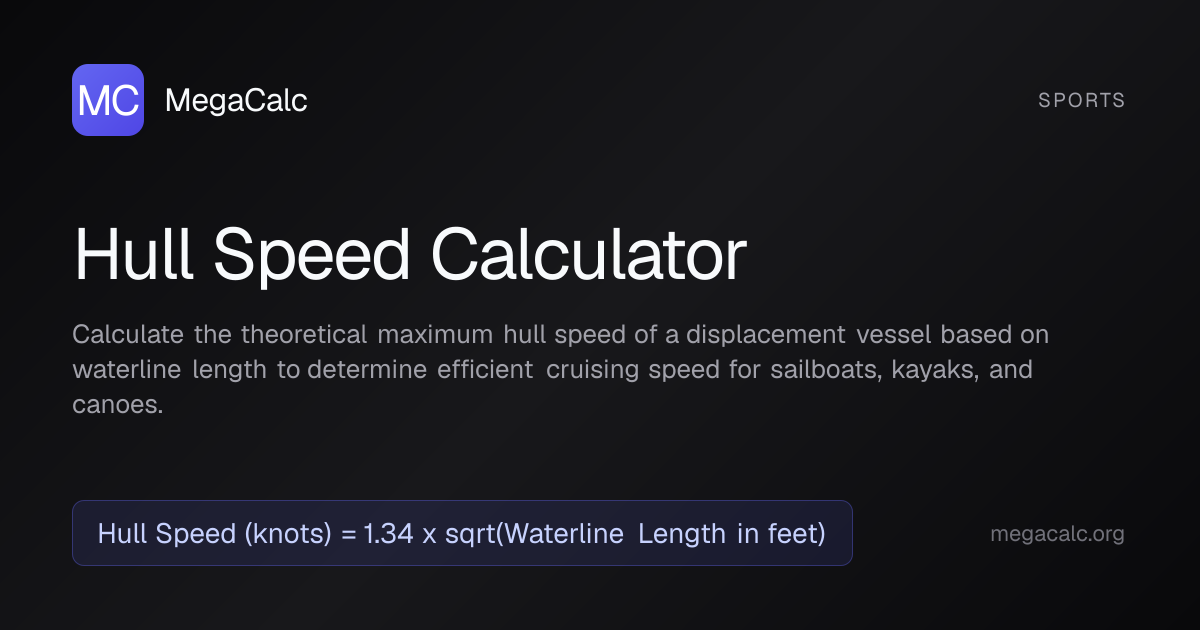 Hull Speed Calculator — Free with Formula | MegaCalc