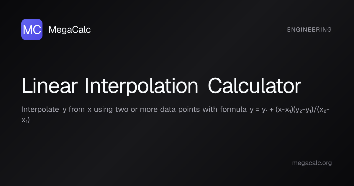 Linear Interpolation Calculator — Solve for y | MegaCalc