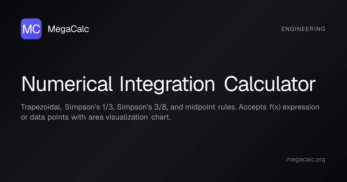 Numerical Integration Calculator — Free with Formula | MegaCalc