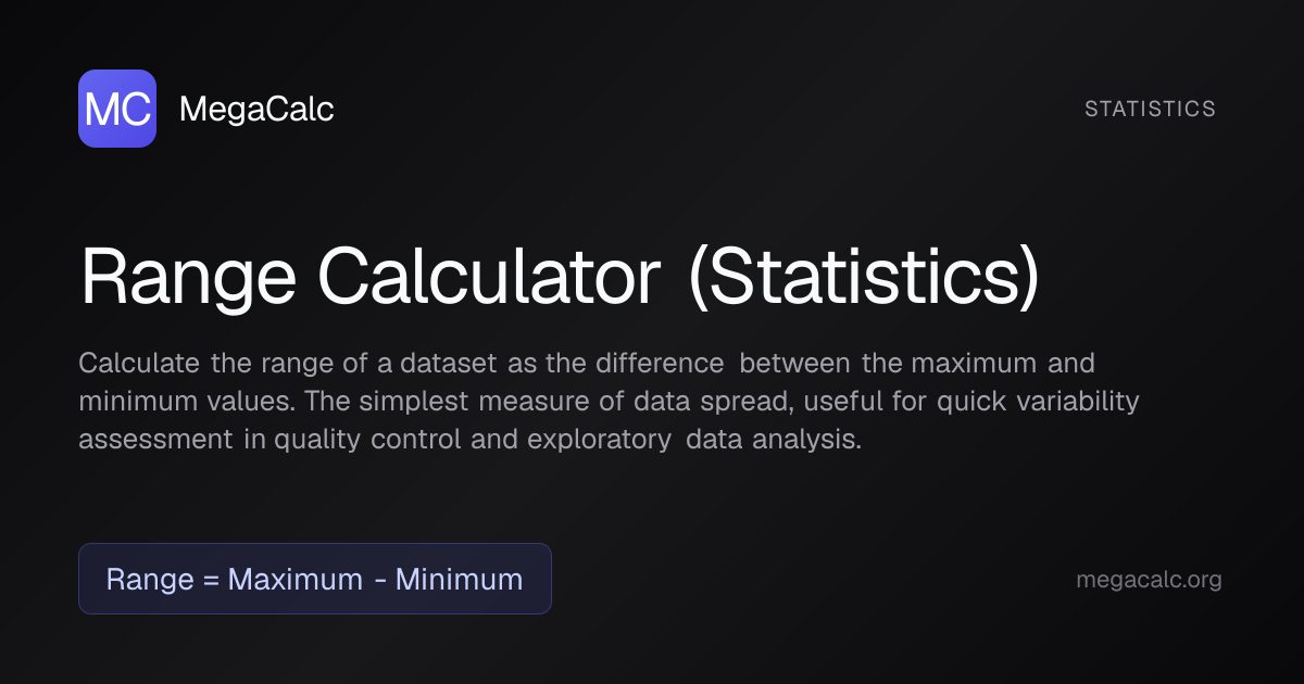 Range (Statistics) Calculator — Free | MegaCalc