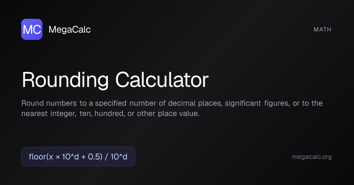 Rounding Calculator — Decimals, Sig Figs & Places