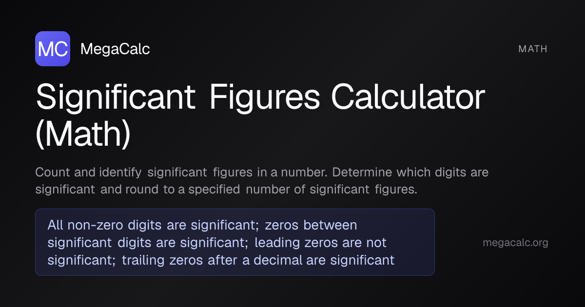Significant Figures (Math) Calculator — Free | MegaCalc