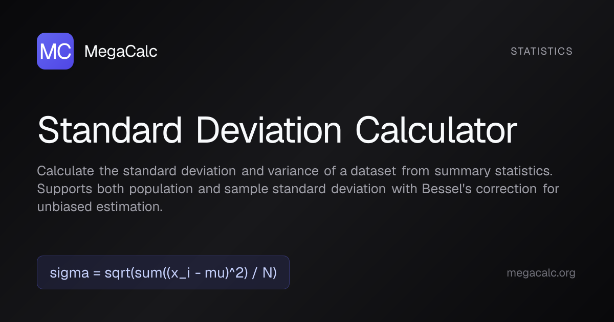 Standard Deviation Calculator — Free | MegaCalc